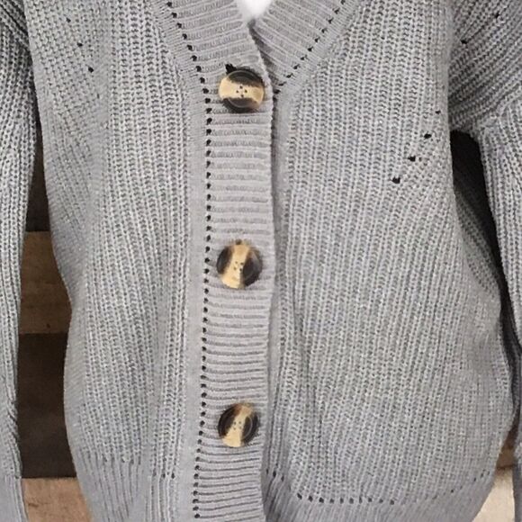 Cloth By Design Women’s XS Gray Button Front Knit Cardigan Sweater NWOT - Picture 12 of 13